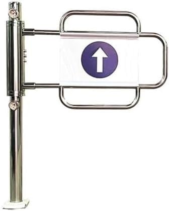 Puerta oscilante de metal de cierre automático duradera para porche, supermercado y almacén, puerta de valla unidireccional para tienda y bar, color plateado (100 x 100 cm)
