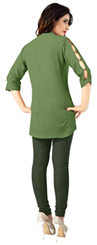 Image of Venisa Women's Regular fit Shirt (104-M Asparagus M)