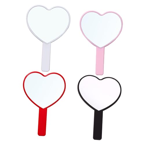 Espejo para maquillaje portátil con forma de corazón