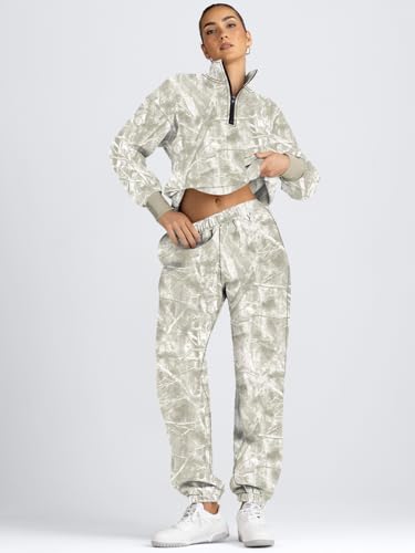 Image of AUTOMET Women's Sweatsuits 2 Piece Outfits Lounge Sets | Cozy Airport Outfits,Casual Sweat Sets for Fall and Winter,Half Zip Pullover and Baggy Sweatpants with Pockets