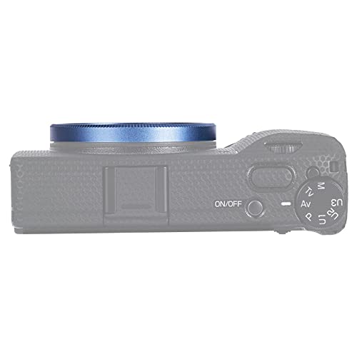 Anello Decorativo Per Obiettivo Ricoh GR IIIx - Metallo, Sostituto GN-2, Colore Blu