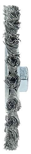 Image of Weiler 36224 Wolverine 6 inch Knot Wire Wheel, Standard Twist, 0.025 inch Steel Fill, 5 /8 inch-11 UNC Nut, Made in The USA (Pack of 10)