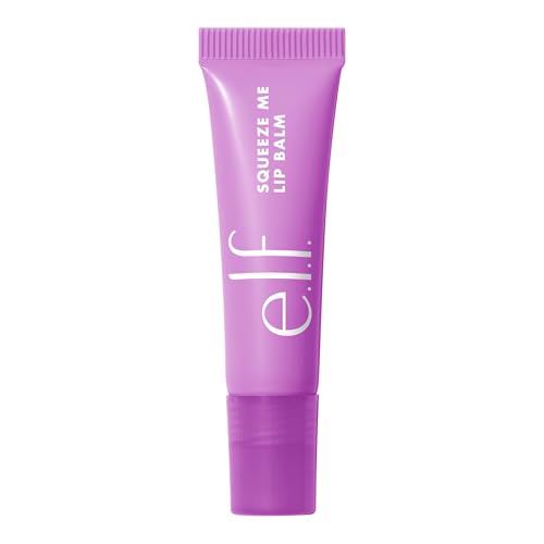 e.l.f. Squeeze Me Lip Balm, Moisturizing Lip Balm For A Sheer Tint Of Color, Infused With Hyaluronic Acid, Vegan & Cruelty-Free, Grape,1 Count, Purple
