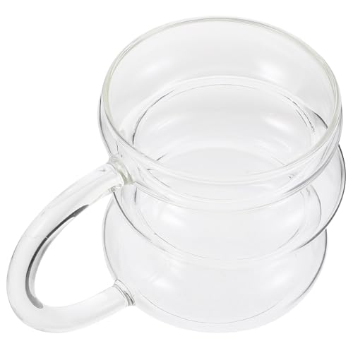 STOBAZA Vaso de Vidrio Transparente con Ondas Taza para Bebidas Frías y Jugos Vaso Original para Cerveza Café y Cócteles Compacto para Uso Doméstico y Bar