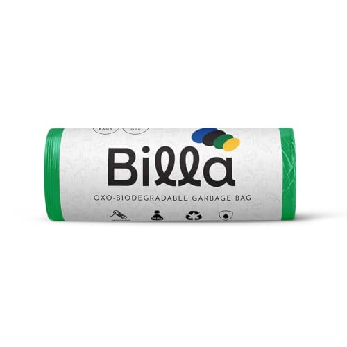 Image of BILLA Garbage Bags Medium Size Green | 19 x 21 Inches (48x56 CM) | Strong Dustbin Bags medium & Polythene Covers for Daily Waste | Durable Trash Bin Bags (30 Bags)