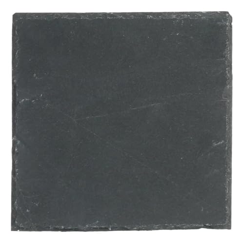 Secret de Gourmet - Lot de 6 Assiettes Plates Carrées Ardoise 25cm Gris