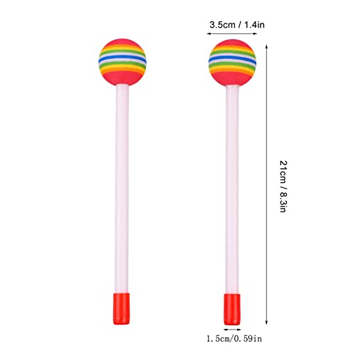 2 baquetas para niños, baquetas de batería coloridas con cabeza suave de EVA, accesorios para instrumentos musicales para práctica rítmica y uso en aulas miniatura 4