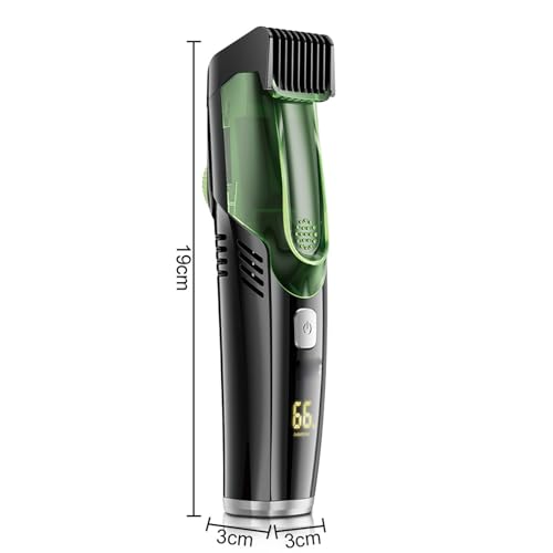 Vacuum Beard Shaver for Men, Vakuum Bartrasierer mit 20 Längeneinstellungen, Verstellbar Nass & Trocken Elektrischer Bartschneider mit 2 Kamm, Kabellos Barttrimmer Haarschneider Geschenk für Herren