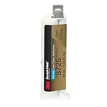 Scotch-Weld Low Odor Acrylic Adhesive 8700, DP8725NS, Improved Formulation for Cold Temperatures, Impact and Peel Strength, Non-Flammable, Black, 45 mL Duo-Pak