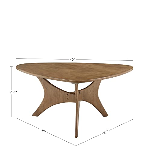 Image of INK+IVY Blaze Triangle Wood Coffee Table Plywood with Wood Veneer Legs, Mid-Century Modern, Easy Assembly, Accent Furniture For Living Room, Minimalist Decor, Light Brown