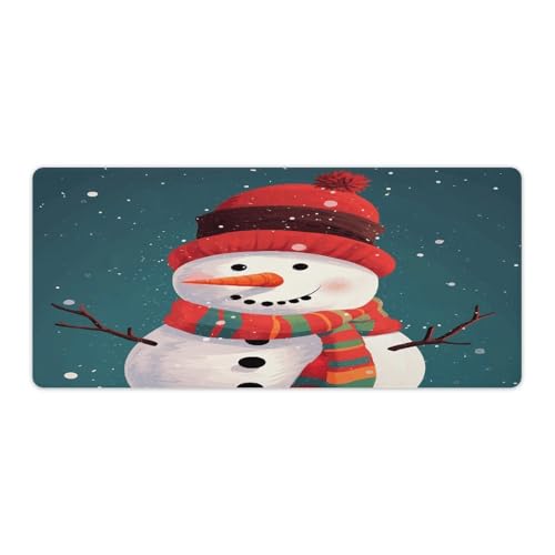 Tapis de bureau bonhomme de neige Noël imperméable et grand tapis de souris de jeu pour maison