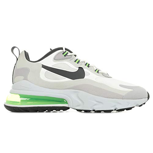 Nike Nike Air Max 270 React Men's Running Shoes, White Summit White Electric Green Vapste Grey Silver Lilac Thunder Grey, 7.5