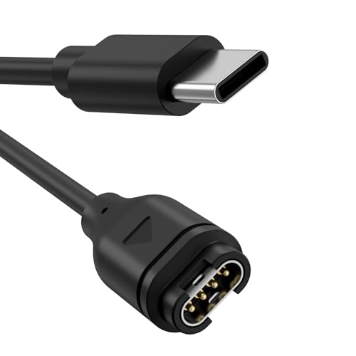 Tobfit Type C Cavo Caricatore per Garmin smartwatch Forerunner 165 55 45 955 245 255 255S 265 265S, Instinct 2 2S 2X, Fenix 5 5X 6 6X 7 7X Pro Solar, Swim 2, Approach S12, Venu Sq 2 (100cm)