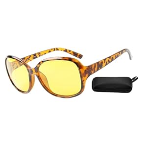 I-Sential Anti Glare Polarised Night & Day Driving Glasses Womens Lightweight Comfortable Stylish Frame Hard Case & Cloth