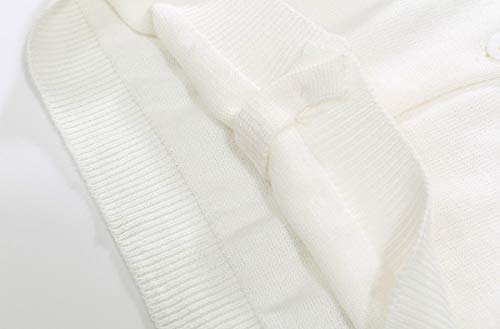 Ncycullo Baby Girl's Long Sleeve Cardigan Little Girl Button Sweater Crew Neck Cardigans Sweater 121 White 18-24M #TOP4