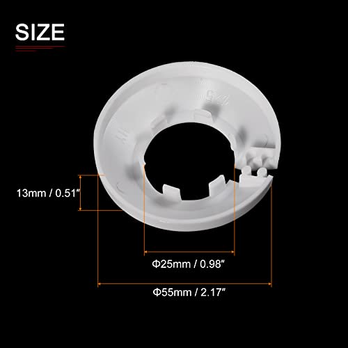 DTGN 55x13mm(DxT) Pipe Cover Decoration - 10Pack - Good for Bathroom Kitchen 25mm Dia Pipe - PP Plastic Escutcheon - White - Image 2