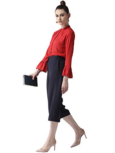 Image of Style Quotient Women Red Regular Fit Solid Casual Shirt-RED