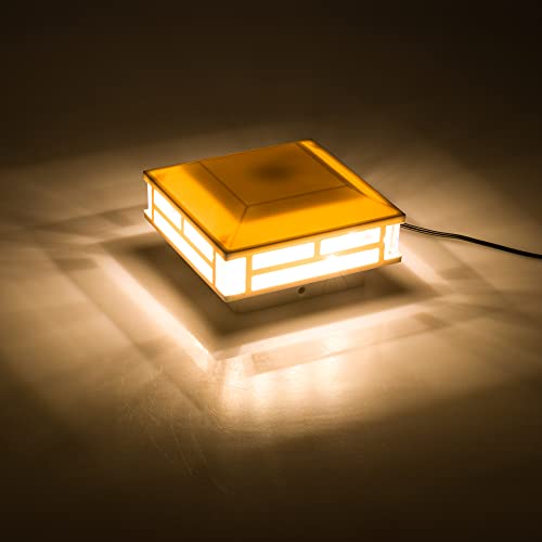 Greenlighting 2 Pack Modern Low Voltage Powered 120 Lumen Led Post Cap Light For 4X4 Or 5X5 Posts (White) #TOP1