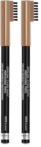 Rimmel London Brow This Way Professional Eyebrow Pencil #003 - Blonde (Pack of 2)