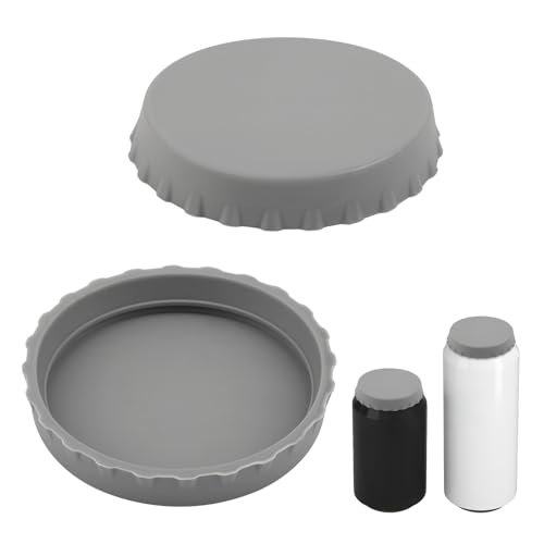 Dosendeckel Getränkedose, Silikondeckel für Dosen Getränke, Wiederverwendbare Bierdosen Abdeckung Deckel, Dosenabdeckung Verschluss für Standard Soda Cola,Grau,2 Stück