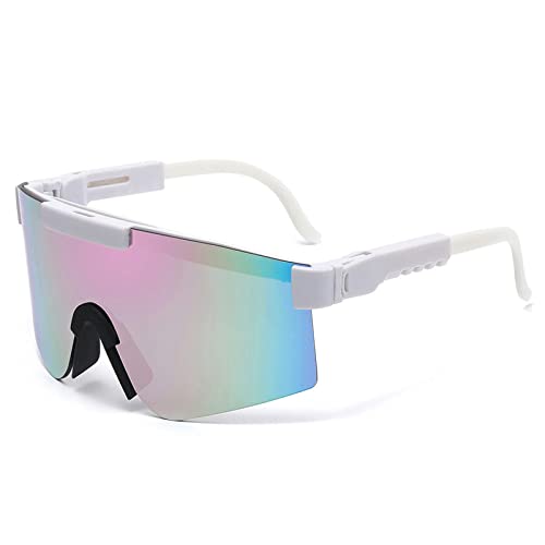 Lunettes de soleil UV400 pour hommes et femmes style rétro vintage blanc rose