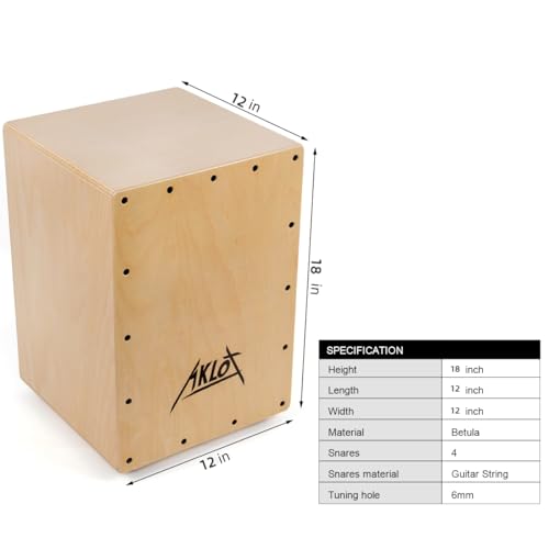 Aklot AKC-B3-AKM Cajon,12 * 12 * 18 Inch Box Drum Full Size Percussion Instrument Cajons thumb #1