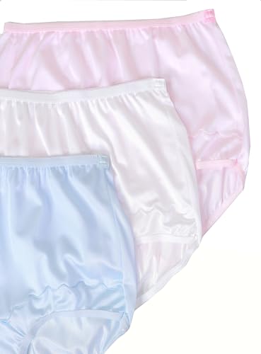 Image of Dixie Belle Women's Underwear Nylon Brief High Waist Scallop Trim 3-Pack 719