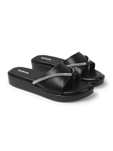 Image of Sukun 6801 Women's Wedge Heel Sandals Comfortable Cushioned Footbed Adjustable Anti-Slip Outsole Stylish & Elegant Design For Girls /Ladies