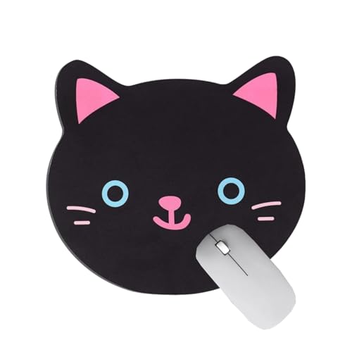 BAMINX Tapis de souris Motif chat Accessoire de bureau Mignon Bureau Gaming Ordinateur portable Tapis de souris en Néoprène Noir BAMINX Tapis de souris Motif chat Accessoire de bureau Mignon Bureau Gaming Ordinateur portable Tapis de souris en Néoprène Noir
