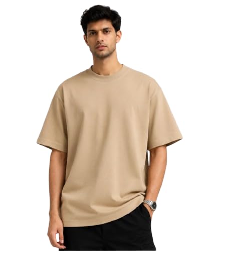 Oversized Cotton T-Shirt for Men/Women 240 GSM| Heavy Cotton Oversized Tee – Trendy Look|Loose Fit Drop Shoulder Oversized Tee-picture-31