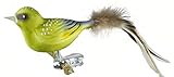 ca 15 cm lang (inkl. Feder) Thüringer Weihnacht 52-011 Glas-Vogel, grünfink mit Naturfedern