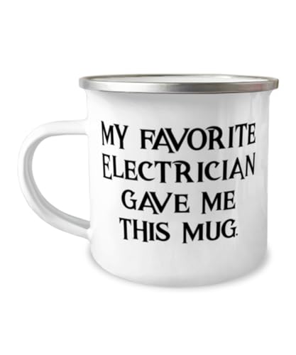 Fancy Electrician 12oz Camper Mug, My Favorite Electrician Gave, New Gifts for Men Women from Team Leader, Birthday Unique Gifts, Electrician mug, Electrician gift, Love electrician, Electrician love