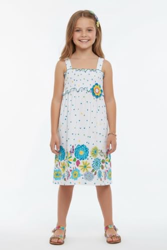 Image of ToBeInStyle Girls Two Piece Short Sleeve Dress and Matching Bolero Crop Cardigan Assorted Prints Cotton Blend Summer Outfit