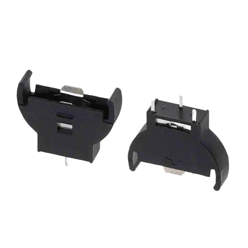 Soporte de batería CR2032 3V de plástico negro, portapilas de botón, 5 piezas