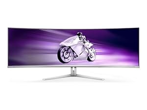 Philips Evnia 49M2C8900 - Moniteur de Jeu incurvé OLED DQHD 49 Pouces, 240 Hertz, 0,03 ms GtG, HDR400, Ambiglow (5120x1440, HDMI 2.1, DisplayPort 1.4, USB-C, Hub USB) Blanc