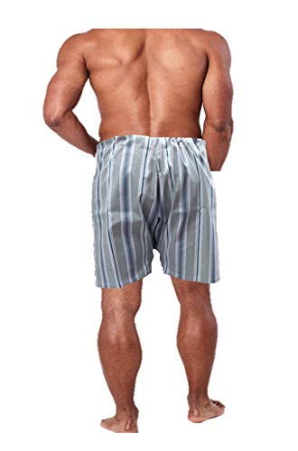 Image of Men's Lattha Traditional Pure Cotton Underwear aka Patta wala Janghiya, Dhari wala / Striped Undergarment, Khadi Latthe Ka Jangia, Nicker,Chaddi; Nade wala kachha with wide Miyani /Asan & Back Pocket & Drawstring /Nada