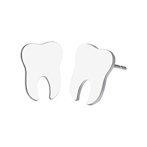 WLLAY High Polished Dental Tooth Stud Earrings Gifts