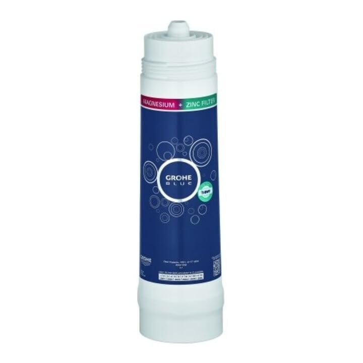 GROHE Filtro Magnesium e Zinco, Filtro di Ricambio per Sistemi GROHE Blue, per Elevare il Gusto dell’Acqua, Ridurne il Residuo Fisso e il Calcare e Arricchirla di Magnesio e Zinco, 400 l, 40691002