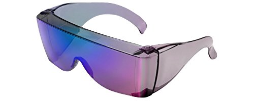 Calabria 3000 Fitover Safety Glasses with Uni-Lens – [Green Mirror] Wrap Around Eye Protection | Anti-Fog Scratch Resistant | Protective Eyewear