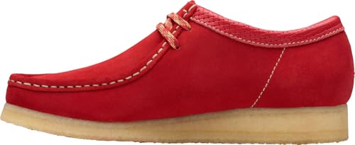 Clarks - Mens Wallabee Shoe, Color Red Suede, Size: 8.5 M US2