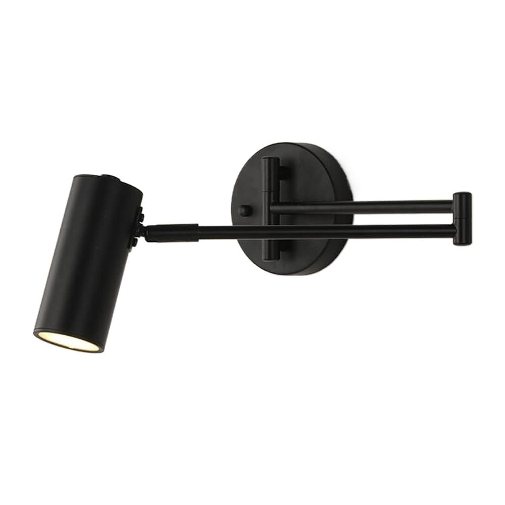 FZQSXAZU Adjustable Wall Lamp with Swing Arm Modern GU10 Sconce Headboard Light Rotating Spotlight Fixture Dark Finish Perfect for Bedroom and Living Room Decor