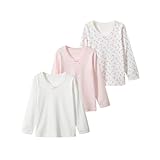 [Aduni] インナーシャツ 肌着 キッズ 子供 女の子 長袖シャツ 綿100% 幼稚園 小学生 3枚組 80~140cm (ピンクハート, 120)