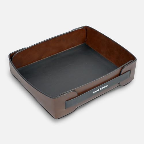 Image of Smith & Blake - Luxurious Workspace Wonders Gift Set - Desk Tray, Leatherette Wrapped Coffee Mug, Pouch, Keyring - Best Gift for Your Loved Ones - Premium & Affordable Gift Box - Brown