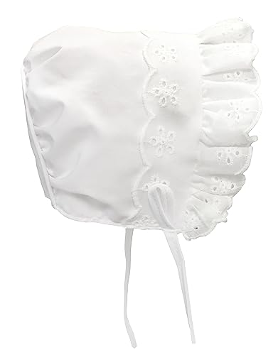Image of N'Ice Caps Baby Girls Bonnet White Lace Newborn Infant Toddler Sun Hat Special Occasion