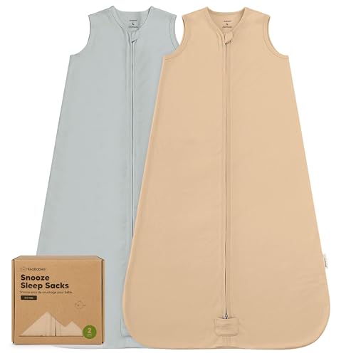 Image of 2-Pack Baby Sleep Sacks, Zipper Wearable Blanket - 100% Organic Cotton 0.5TOG, Soft Lightweight Toddler Sleeping Sack 12-24 months, Easy to Wear Newborn Swaddles Sleepsack (Toasty, L)