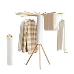 Clothes Drying Rack Tripod,Laundry Hanger Dryer Rack,Portable Drying Rack,Outdoor Clothes Rack-Drying Rack Clothing Laundry Bedroom Household Wooden-16rods