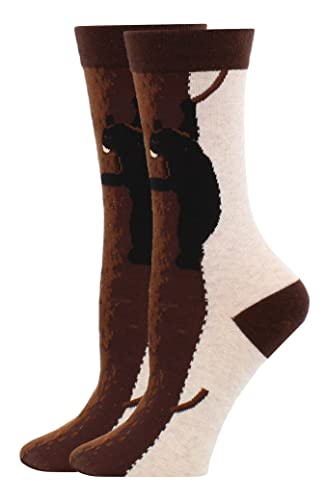 Image of WHD Black Bear Crew Socks for Women & Men | Fun Animal Socks, Nature Lover Gift