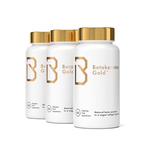 Betakaroten Gold Beta Carotin Kapseln 6 mg für sanfte Bräune von innen - Norwegische Qualität - 60 Kapseln - vegan - mit Kokosöl Biotin Kupfer & Vitamin C A E - 3-Monats-Vorrat