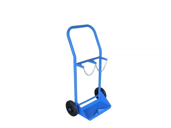 Carrello Portabombole in Ferro, Blu, 59 x 38 x 104 cm, Due Bombole, 14 LT