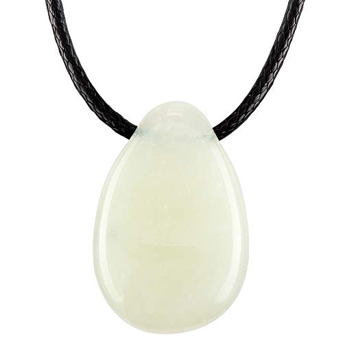 Preisvergleich Produktbild 99naturals Halskette Sternzeichen Kette mit Tropfenstein / Trommelstein inkl. hochwertigem Kordband / Sternzeichen Stein (Waage Serpentin)